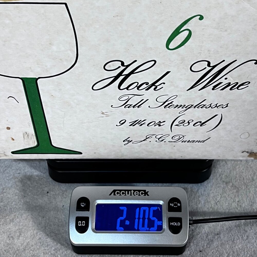 Vintage 6 Luminarc Hock Wine Tall Stem Glasses 9 1/4 Oz J.G. Durand France ARC - Picture 15 of 16